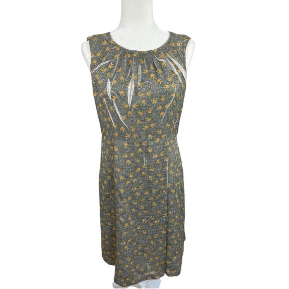 Cotélac France Floral Sheath Dress Botanical Sleeveless Prairie Coquette Sz 2 - Picture 1 of 16